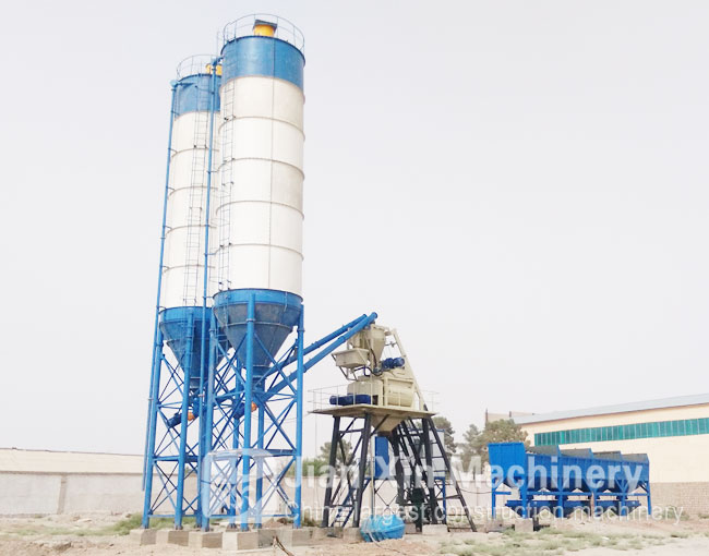 HZS75混凝土搅拌站在乌兹别克斯坦安装调试成功