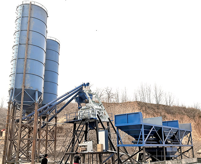 郑州建新机械HZS75水泥混凝土搅拌站设备发往越南(图1)